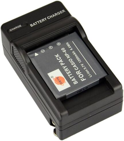 DSTE 2x NP-60 بطارية + DC75 محول شاحن للسفر والسيارة لكاميرات رقمية من نوع Casio Exilim EX-FS10 EX-S10 EX-S12 EX-Z9 EX-Z19 EX-Z20 EX-Z21 EX-Z25 EX-Z29 EX-Z80 EX-Z85 EX-Z90 in Saudi Arabia