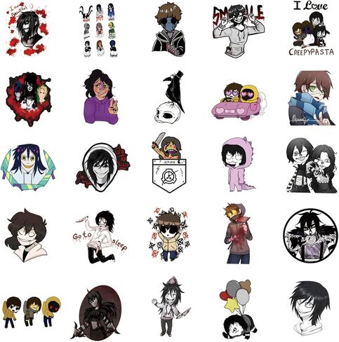 مجموعة ملصقات Creepypasta Merch مكونة من 62 قطعة، ملصقات لاصقة مقاومة للماء من الفينيل لرعب الرعب والإثارة والهالوين لزجاجة المياه، والكمبيوتر المحمول، والهاتف، ولوح التزلج، وسجلات القصاصات، والغوتير، وهدايا ممتصة للصدمات للمراهقين والبالغين in Kuwait