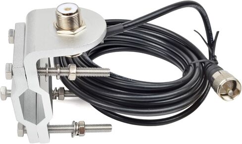 Universal Heavy Duty Roll Bar/Mirror Mounting Bracket, Aluminum Anti-Corrosion Antenna Mount for Mobile Outdoor Base Antenna with 3/8 x 24 Antenna Stud CB Adapter (Bracket with 10mmHole) in Saudi Arabia