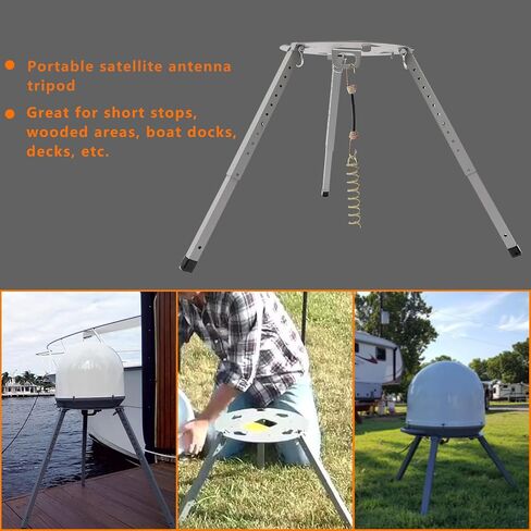 TR-1518 Satellite Tripod Mount, Compatible with Carryout/Pathway/Playmaker | Dish Tripod Stand, Fit for Carryout GM-1518/GM-1599/GM-MP1, Pathway/Playmaker RV Satellite Antennas, Adjustable Ht 14.5"-22" in Saudi Arabia