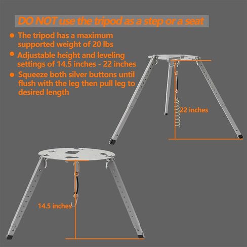 TR-1518 Satellite Tripod Mount, Compatible with Carryout/Pathway/Playmaker | Dish Tripod Stand, Fit for Carryout GM-1518/GM-1599/GM-MP1, Pathway/Playmaker RV Satellite Antennas, Adjustable Ht 14.5"-22" in Saudi Arabia