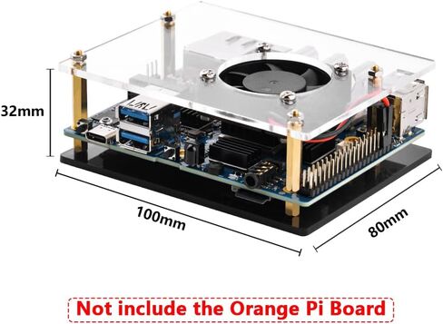 حافظة DVOZVO Orange Pi 5 Plus مع مجموعة إمداد الطاقة، حافظة Orange Pi 5 Plus مع مروحة 40 مم، 4 قطع مبددات حرارة من الألومنيوم، مصدر طاقة 20 وات 5 فولت 4 أمبير من النوع C لـ Orange Pi 5 Plus 4 جيجابايت/8 جيجابايت/16 جيجابايت in Kuwait