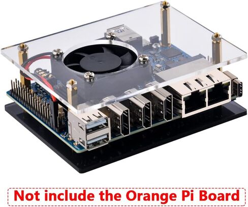 حافظة DVOZVO Orange Pi 5 Plus مع مجموعة إمداد الطاقة، حافظة Orange Pi 5 Plus مع مروحة 40 مم، 4 قطع مبددات حرارة من الألومنيوم، مصدر طاقة 20 وات 5 فولت 4 أمبير من النوع C لـ Orange Pi 5 Plus 4 جيجابايت/8 جيجابايت/16 جيجابايت in Kuwait