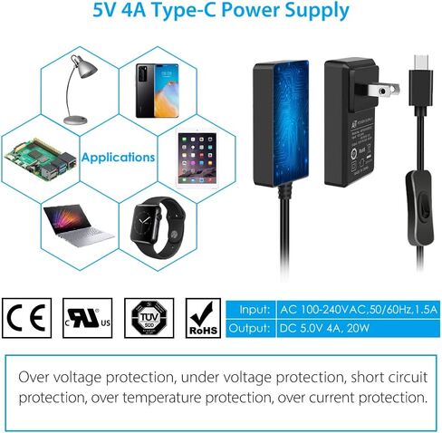 حافظة DVOZVO Orange Pi 5 Plus مع مجموعة إمداد الطاقة، حافظة Orange Pi 5 Plus مع مروحة 40 مم، 4 قطع مبددات حرارة من الألومنيوم، مصدر طاقة 20 وات 5 فولت 4 أمبير من النوع C لـ Orange Pi 5 Plus 4 جيجابايت/8 جيجابايت/16 جيجابايت in Kuwait