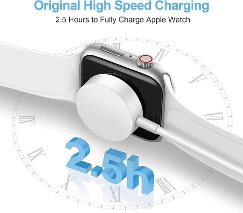 Upgraded for Apple Watch Charger USB C, [MFi Certified] 2Pack iWatch Charger Cable Magnetic Wireless Portable Fast Charging Cord Compatible with Apple Watch Series Ultra/9/8/7/6/5/4/3/2/1/SE(3.3FT/1M) in Kuwait