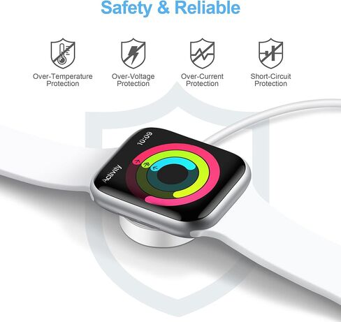 Upgraded for Apple Watch Charger USB C, [MFi Certified] 2Pack iWatch Charger Cable Magnetic Wireless Portable Fast Charging Cord Compatible with Apple Watch Series Ultra/9/8/7/6/5/4/3/2/1/SE(3.3FT/1M) in Kuwait