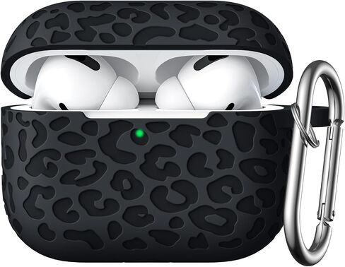 DGege متوافق مع حافظة Airpods Pro الجيل الثاني، غطاء حماية كامل من السيليكون الناعم الناعم لهاتف Apple AirPods Pro Case 2nd/Airpod Pro، غطاء أمامي LED مرئي، أسود in Kuwait