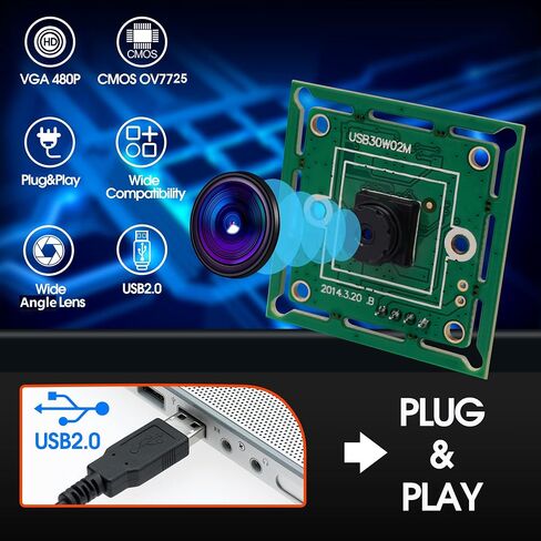 ELP VGA Super Mini USB Camera Module with 100degree Lens 480P 60fps Webcam in Kuwait