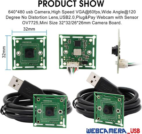 ELP VGA Super Mini USB Camera Module with 100degree Lens 480P 60fps Webcam in Kuwait