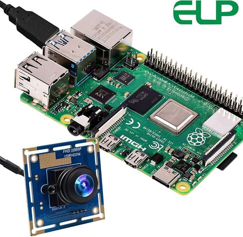 ELP 1mp HD Fisheye USB Camera Module with 170degree Wide Angle Lens for Computer 720P Mini USB2.0 UVC Video Embedded Webcam Board 1/4" OV9712 PC Camera for Laptop, Raspberry Pi, Jetson Nano in Saudi Arabia