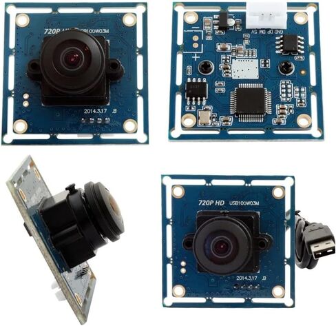 ELP 1mp HD Fisheye USB Camera Module with 170degree Wide Angle Lens for Computer 720P Mini USB2.0 UVC Video Embedded Webcam Board 1/4" OV9712 PC Camera for Laptop, Raspberry Pi, Jetson Nano in Saudi Arabia