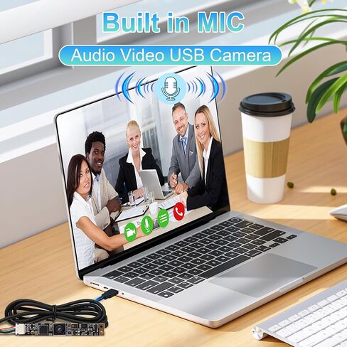 Webcamera_usb 16mp وحدة كاميرا USB ذات التركيز التلقائي مع ميكروفون للكمبيوتر الصغير وكاميرا Lightburn المصغّر USB للأمان وكاميرا الكمبيوتر CCTV فيديو بالليزر ولوحة كاميرا ويب (68 درجة بدون عدسة تشويه) in Kuwait