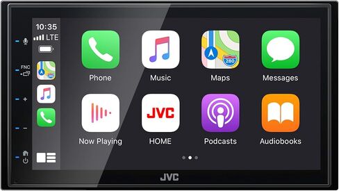 JVC KW-M56BT Apple CarPlay Android Auto Multimedia Player w/ 6.8" Capacitive Touchscreen, Bluetooth Audio and Hands Free Calling, MP3 Player, Double DIN, 13-Band EQ, SiriusXM, AM/FM Car Radio in Kuwait