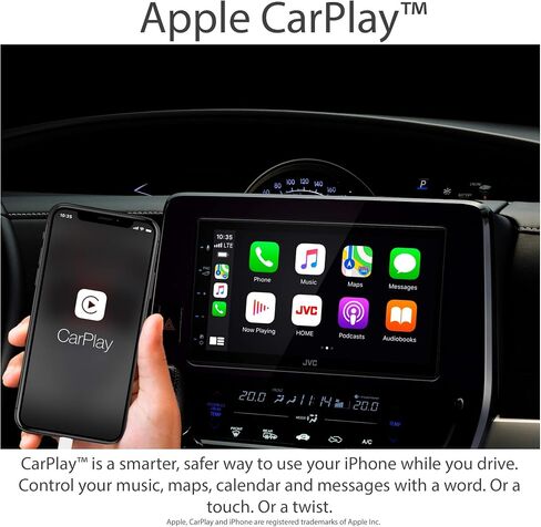 JVC KW-M56BT Apple CarPlay Android Auto Multimedia Player w/ 6.8" Capacitive Touchscreen, Bluetooth Audio and Hands Free Calling, MP3 Player, Double DIN, 13-Band EQ, SiriusXM, AM/FM Car Radio in Kuwait