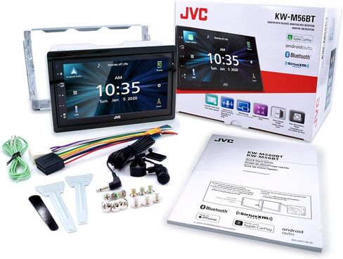 JVC KW-M56BT Apple CarPlay Android Auto Multimedia Player w/ 6.8" Capacitive Touchscreen, Bluetooth Audio and Hands Free Calling, MP3 Player, Double DIN, 13-Band EQ, SiriusXM, AM/FM Car Radio in Kuwait