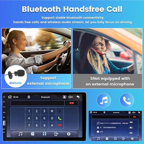 راديو السيارة ستيريو سيارة أحادي الدين مع Apple Carplay Android Auto، راديو FM/AM Hikity 9 بوصة شاشة تعمل باللمس بلوتوث أجهزة استقبال صوت السيارة تدعم وصلة مرآة الهاتف USB التحكم في عجلة القيادة + كاميرا احتياطية in Kuwait