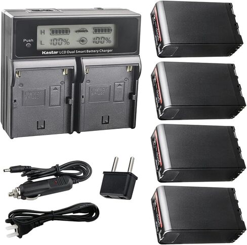 Kastar BP-U90 CH04 شاحن مزدوج سريع متوافق مع سوني BP-U30 BP-U60 BP-U60T BP-U66 BP-U65 BP-U68 BP-U70 BP-U90 BP-U95 BP-U96 BP-U98 BP-U100 بطارية، BC -شاحن U1 BC-U2 BC-CU1 in Kuwait