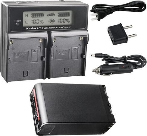 Kastar BP-U90 CH04 شاحن مزدوج سريع متوافق مع سوني BP-U30 BP-U60 BP-U60T BP-U66 BP-U65 BP-U68 BP-U70 BP-U90 BP-U95 BP-U96 BP-U98 BP-U100 بطارية، BC -شاحن U1 BC-U2 BC-CU1 in Kuwait