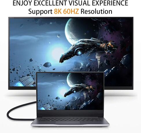 Poyiccot 8K HDMI Extension Cable, Short 90 Degree Right Angle Male to Female HDMI 2.1 Cable Adapter 48Gbps with 8K@60Hz Video & 3D HDR for TV/Xbox /PS4 /PS5 (Right M/F), 0.5feet in Kuwait