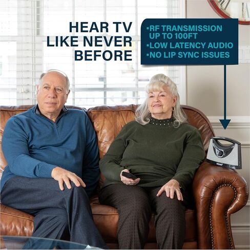 SEREONIC PRO Soundbox: مكبرات صوت تلفزيون لاسلكية عالية الجودة للتلفزيون الذكي، مكبر صوت تلفزيون مثالي، مكبرات صوت لاسلكية رئيسية للتلفزيون، مكبرات صوت معززة لصوت التلفزيون لضعف السمع (كلاسيكي) in Kuwait