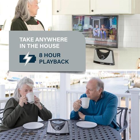 SEREONIC PRO Soundbox: مكبرات صوت تلفزيون لاسلكية عالية الجودة للتلفزيون الذكي، مكبر صوت تلفزيون مثالي، مكبرات صوت لاسلكية رئيسية للتلفزيون، مكبرات صوت معززة لصوت التلفزيون لضعف السمع (كلاسيكي) in Kuwait