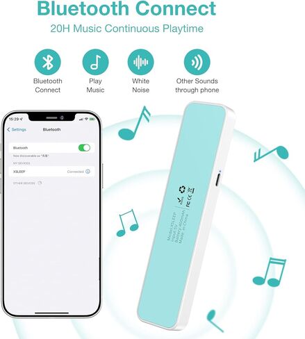 Bone Conduction Bluetooth Pillow Speaker for Sleeping, Portable Sleep Bar Pillow Speaker Perfect for Side Sleepers, Sleep Speaker with Stereo Bass-30/60-Min Timer, Volume Control, Privacy & Meditation in Kuwait