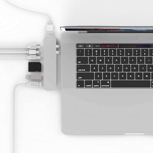 محول HyperDrive Mac USB C Hub، Sanho USB Type C متعدد المنافذ Hub MacBook Pro 2020 2019 2018-2016، MacBook Air 8 في 2 دونغل مع USB-C 100W PD، 4K HDMI، MiniDP، قارئ بطاقة microSD/SD، 2xUSB أ- الفضة in Kuwait