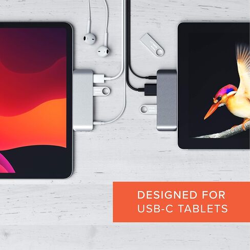 محول Satechi Aluminium Type-C Mobile Pro Hub مع شحن USB-C PD، 4K HDMI، USB 3.0 و3.5 ملم مقبس سماعة الرأس - متوافق مع 2021 iPad Pro M1، iPad Mini 6 Gen، 2020/2018 iPad Pro (رمادي فضائي) in Kuwait