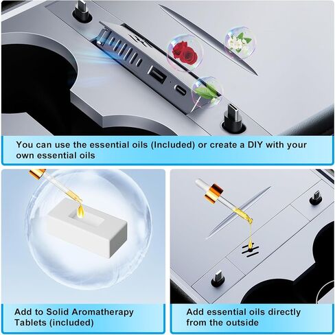 قاعدة شحن متوافقة مع موزع USB من تيسلا مع كيبلات شحن قابلة للسحب والعلاج العطري ووحدة التحكم المركزية لسيارة تسلا موديل 3/Y 2021 2022 2023 in Kuwait