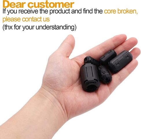 تايجويهوا 27 قطعة مشبك كابل مانع للضوضاء RFI EMI لكيبل بقطر 3 ملم/ 5 ملم/ 7 ملم/ 9 ملم/ 13 ملم مع حلقة فريت 40×24×16 ملم من الحديد الحلقي (اسود) in Kuwait