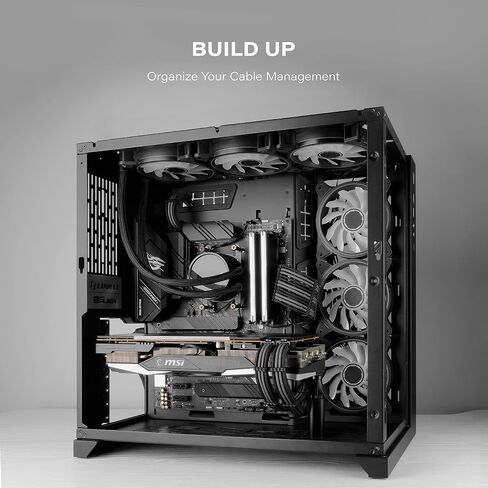 EZDIY-FAB PSU Cable Extension Kit, 18AWG Sleeved, ATX/EPS/PCIe, 30cm, Black | PET Sleeved Cables, Cable Combs Included, 4-Cable Extension, Flexible Routing, Clean Cable Setup, Custom PC Builds in Kuwait