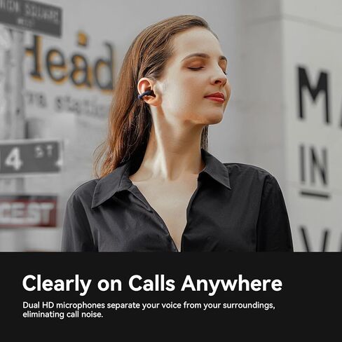 سماعات أذن لاسلكية مفتوحة الأذن من Sanag مزودة بتقنية البلوتوث 5.3 ومشبك على سماعات الرأس الصغيرة مع ميكروفون تعمل على مدار 24 ساعة وحقيبة شحن مقاومة للماء لتمارين الجيم والجري والرياضة in Kuwait