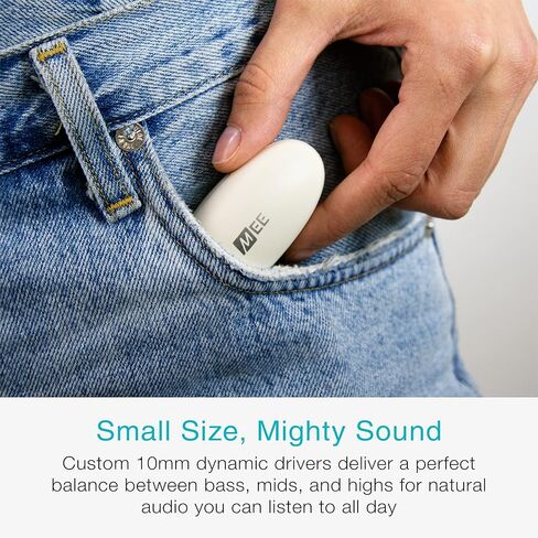 سماعات أذن MEE audio Pebbles True اللاسلكية - بلوتوث 5.3 سماعات رأس خفيفة الوزن داخل الأذن مع ميكروفون سماعة رأس وتقليل ضوضاء المكالمات للصالة الرياضية/التمارين/الرياضة والألعاب، ذهبي وردي in Kuwait