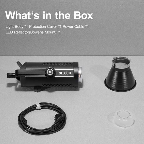 مصباح فيديو Godox SL300III LED، 300W 99300Lux 5600K±200K CRI96+ TLCI97+، إضاءة إخراج مستمرة متوازنة مع ضوء النهار لليوتيوب والبث المباشر والفيديو in Kuwait