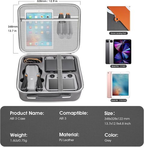 TIMETOP Air 3 Case, Portable Travel Bag Waterproof Carrying Case for DJI Air 3 Drone (DJI RC 2/RC-N2) Controller, Shockproof Carrying Case for DJI Air 3 Drone Fly More Combo Accessories in Kuwait