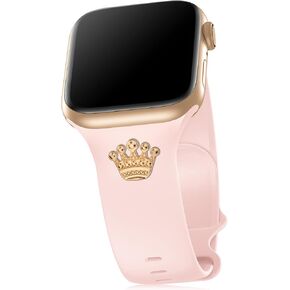 Aopigavi Designer Silicone Watch Bands with Studs Compatible with Apple Watch Band 38mm 44mm 40mm 45mm 41mm 42mm 49mm, Sport Straps Decorative Charms Nails for iwatch Ultra SE Series 9/8/7/6/5/4/3/2/1