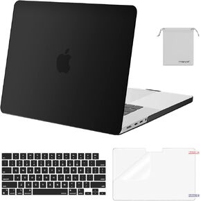 MOSISO Compatible with MacBook Pro 16 inch Case 2023 2022 2021 Release M3 A2991 M2 A2780 M1 A2485 Pro Max Chip, Plastic Hard Shell Case&Keyboard Cover&Screen Protector&Storage Bag, Black in Saudi Arabia