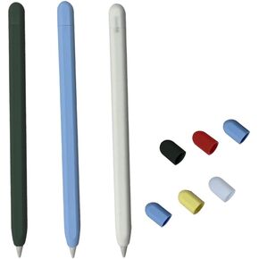 3 عبوات من أغطية مقابض أقلام السيليكون من ColorYourLife - أغطية الأكمام المتوافقة مع قلم Apple الجيل الثاني (أصفر وأخضر وأبيض) in Kuwait