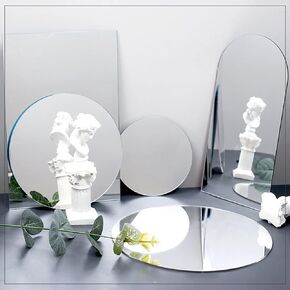 4PCS Geometric Mirror Photo Props Set, Acrylic Mirror Reflection Board Photography Background Props for Goods, Crafts, Lipstick, Jewelry, Cosmetics, Makeup Tools, Food in Saudi Arabia
