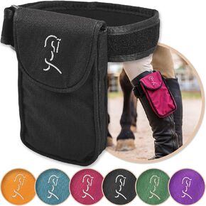 Woofhoof Equestrian Cell Phone Holder, XL Burgundy On The Calf/Leg Band Holster - Perfect Horse Accessories, Universal Fit, Padded Strap, Magnetic Closure, Made of Durable Nylon, Machine Washable