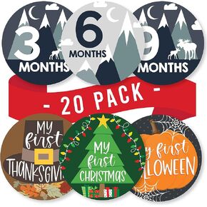20 Monthly Baby Milestone Stickers Boy - Adventure Baby Monthly Milestone Stickers for Baby Boy, Milestone Baby Monthly Stickers, Baby Month Stickers for Baby Photo Props, Monthly Baby Stickers Boy in Saudi Arabia