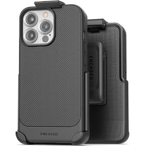 Encased Thin Armor Designed for iPhone 13 PRO MAX Belt Clip Case - Slim Fit Phone Protection with Holster (Matte Black) in Kuwait