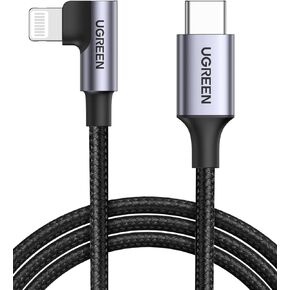 UGREEN MFi Certification Lightning Cable - 90 Degree USB C to Lightning Cable 6FT Compatible with iPhone 14/14 Pro/14 Pro Max, iPhone 13/12/11/X/XR/XS/8 Series, iPad, AirPods Pro in Saudi Arabia
