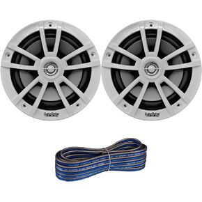 Infinity 6.5" LED Marine Speakers (Qty 2) 1 Pair of OEM Replacement Speakers w/ Enrock 50ft Wire (RGB+Titanium ) 6MBLT