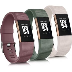 3 عبوات من الأربطة الرياضية المتوافقة مع Fitbit Charge 2 Bands للنساء والرجال، أشرطة معصم بديلة قابلة للتعديل لـ Fitbit Charge 2 HR صغيرة وكبيرة in Kuwait