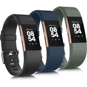 3 عبوات من الأربطة الرياضية المتوافقة مع Fitbit Charge 2 Bands للنساء والرجال، أشرطة معصم بديلة قابلة للتعديل لـ Fitbit Charge 2 HR صغيرة وكبيرة in Kuwait