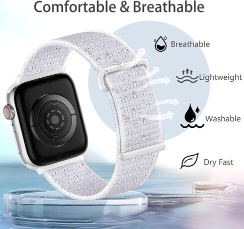 Lenrao 3 حزم حزام نايلون رياضي متوافق مع سوار ساعة Apple 45 مم 42 مم 44 مم 49 مم 38 مم 40 مم 41 مم، حزام ناعم مضفر للرجال والنساء متوافق مع iWatch band Series Ultra 2 SE 9 8 7 6 5 4 3 2 1 in Kuwait