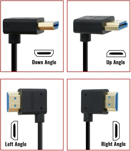 Alvin's Cables 8K 2.1 HDMI Cable for Atomos Ninja, 8K@60Hz 4K@120Hz High-Speed HDMI Cable for Z CAM, Feelworld, for Sony FS5 FS7 FX9, for Canon C300 C500 Up to Right Angle 30cm|11.8in in Kuwait