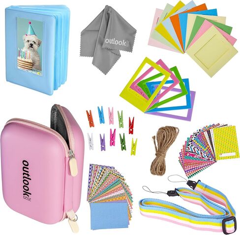 حزمة ملحقات طابعة HP Sprocket Outlook 2020 (أبيض) + 60 إطار ملصق + 5 إطارات مكتب بلاستيكية + 10 إطارات ورقية + ألبوم + قطعة قماش من الألياف الدقيقة in Kuwait