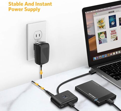 محول طاقة تيار متردد من يوجرين 5V2A - محول إمداد طاقة 100-240 فولت، محول تيار متردد 2000 مللي أمبير، قابس شاحن حائط تيار مستمر مع OD: 3.55 مم × معرف: 1.35 مم متوافق مع جهاز التوجيه/محور USB/صندوق التلفزيون/GPS/كاميرا الويب (باستثناء صندوق Omma) in Kuwait